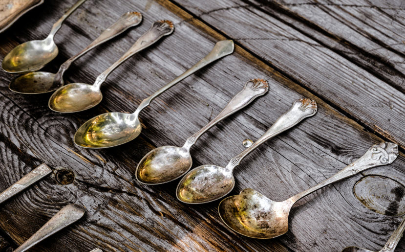 Antique silver spoons