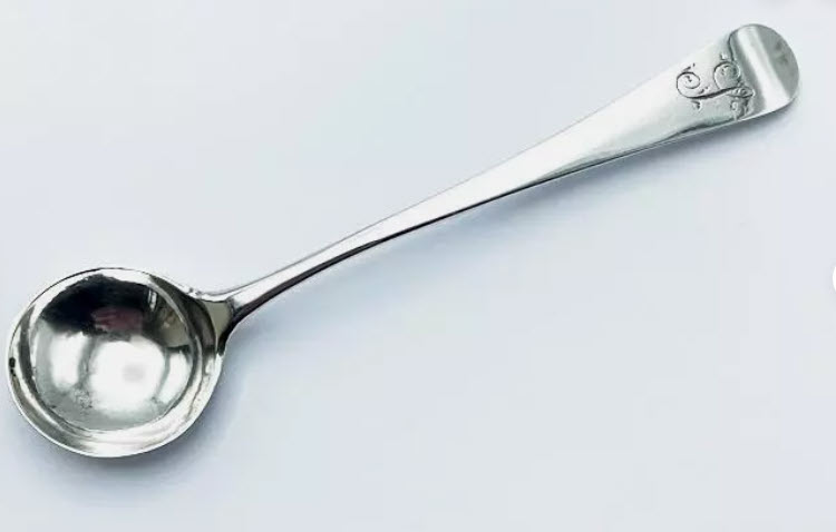 Antique silver mustard spoon