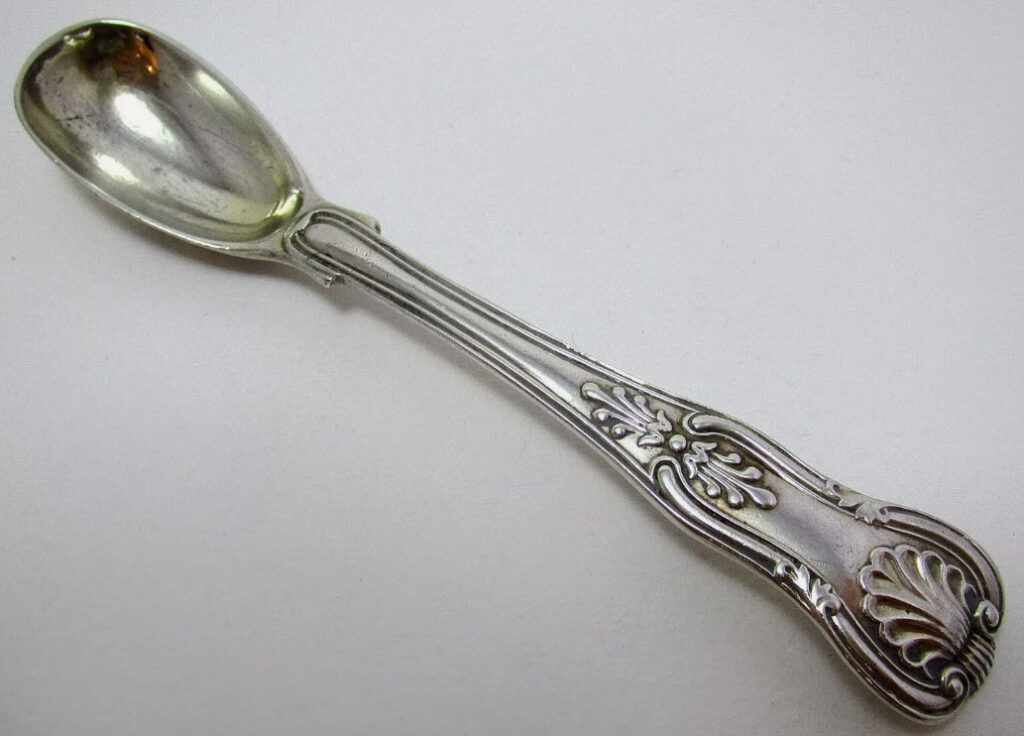 Antique silver mustard spoon