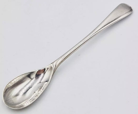 Antique silver mustard spoon