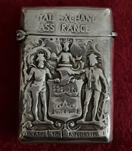 antique silver vesta case