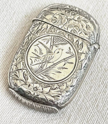 antique silver vesta case