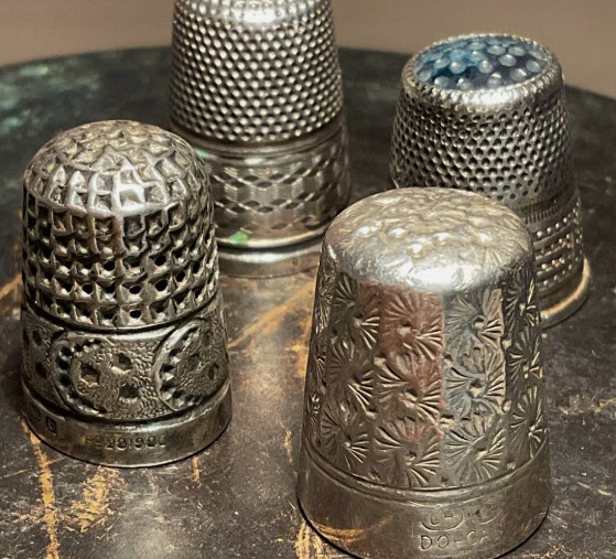 Antique silver thimbles